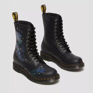 Dr Marten 1490 Mystic Gardens Womens Floral Leather Mid-Calf Boots New